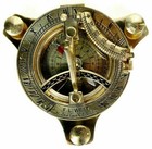 3  Sundial Compass - Brass With Wood Box Handmade Wooden Box Design Style Gift