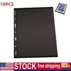  1 Strip  10 Sheet Of Stamp Stock Pages W 9 Binder Holes - Black   Double Sided