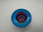 Vintage Murano Glass Sommerso Blue   Purple Round Ashtray Dish