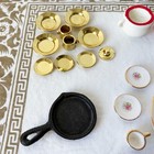 Vintage Dollhouse Miniatures Kitchen Lot Floral China Cast Iron Skillet 1 12