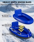 2 Person Inflatable Snow Sled With Premium Canvas Cover  Heavy Duty Snow Tube   
