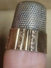 Victorian Simons Bros Sterling And Gold Band  Thimble Size 11