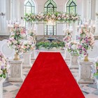 Red Velvet Wedding Aisle Runner 2x15ft Long Carpet Runner For Ceremony