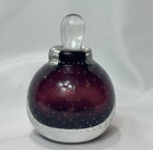 Vtg Purple Art Glass Perfume Bottle Concentric Suspended Air Bubbles