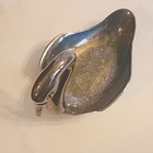 Swan-shaped Silver Plate Metal Trinket Dish  Stamped Landes   India Mcm