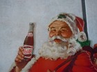 Vintage Pepsi Cola Coke Santa Die Cut Easel Sign  1950 s   Store Display