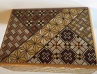 Japanese Hand Made Hakone Yosegi Secret Puzzle Parquetry Box New 4 5 x 3 5 x 2 