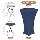 2pcs Round Cocktail Tablecloth 32  X 43   Highboy Spandex Table Cover  Navy Blue