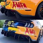 Rear Bumper Diffuser For Ford Mustang 2015-2023 V2 Style Glossy Black