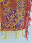 Vintage Gorgeous Wwll Taj Mahal Silk Satin Piano Shawl 1940s Scarf 85x80cm