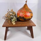  Vintage Handmade Wooden Step Stool   Rustic Primitive Wood Footstool   Farmhous