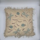 Bloomingdale s Silk Decorative Throw Pillow 16x16 Embroidered W  Insert