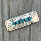 Kingman Turquoise Hair Barrette Clip Sterling Silver Jolene Begay 766