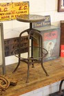 Early Vtg Industrial Uhl Toledo Steel Stool Drafting Chair Factory Green 1930s