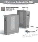 Bestran Step-up Voltage Converter 110 120v To 220 240v 2 Outlets Plug A Gray