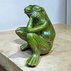 Rare Vintage 1960 Ceramic Arnels Thinking Frog Retro Mcm 7  Inch Tall Repaired