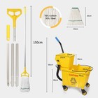 35qt Commercial Mop Bucket With Side Wringer including 1  Commercial Loop-end   