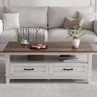 Coffee Table With Drawers  Center Table Rustic Tables Walnut Living Room Table