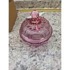 Fenton Pink Glass Candy Dish With Lid Vintage Grapevine Pattern