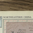 Antique 1951 Multicolor Map Of Northeastern China 14   x11   