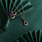 Blue Sapphire Cz Teardrop Drop Earrings   Necklace  Jewelry Set For Women