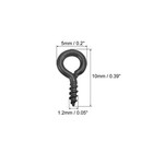 300pcs Small Screw Eye Hooks Mini Eyelets Screws  5x10x1 2mm  Black