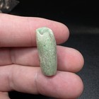 Pre-columbian Maya Jade Tubular Bead 25 85 Mm  Green Stone Ancient Pendant