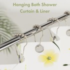 12-piece Stainless Steel Shower Curtain Hooks With Roller Ball