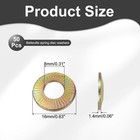 50pcs Flat Washers M8x16x1 4mm Steel Belleville Spring Disc Washer Yellow Zinc