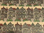 Vtg Christmas Wrapping Paper Gift Wrap Decorated Victorian Townhouses 
