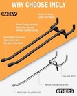 Incly 4 6 Inch Black Pegboard Hooks  36 Pack Heavy Duty Double Arm Peg Board Str
