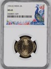 1941  c  Kg Vi British India 2 Anna - Ngc Graded Ms 65