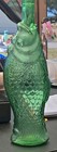 Green Glass Fish-shaped Decorative Bottle  Fish Theme Decor Just Over 1  Tall