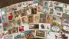 Lot Of 60 mixed  Antique Vintage Holidays Greetings 1900 s Postcards santa r883