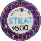The Strat Casino Las Vegas Nevada  500 Cancelled Chip - Notched drilled