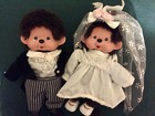 Vintage 1974 Monchhichi Sekiguchi Monkey 3 Dolls Monchichi Bunny Lot Of Outfits