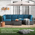 7 Piece Ratten Patio Furniture Set Outdoor Sectional Sofa Couch W table  cushion