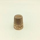 Victorian Chased Gold Band Sterling Silver Thimble  7 Anchor Hallmark