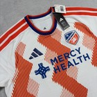 Adidas Fc Cincinnati 26 27 Authentic Away Jersey Mens L White Orange Mls Soccer
