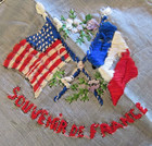 Handkerchief De France Hankie Souvenir Silk Lace Sheer Embroidered Vintage