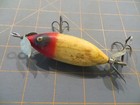 Vintage Wooden Heddon Sos - Red   White - 3 Inch