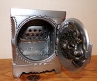 Antique J e Stevens Nickel Plated Cast Iron Combination Safe No 40 Burglar Proof