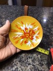 Vintage Annemarie Davidson Enamel On Copper Flame Dish Plate Mcm Fire Orange Tag