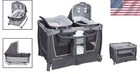 Portable Travel Crib With Removable Bassinet  Organizer   Music Center - Robin