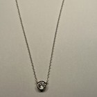 Vintage 925 Sterling Silver 18    Gold Tone Necklace Crystal Pendant Avon