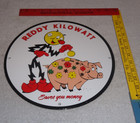 Vintage Nos Reddy Kilowatt Pig Electric Saves Money 11 3 4  Porcelain Metal Sign