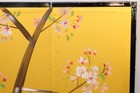 Japanese Vtg 6 Panel Folding Screen Asian Byobu Painted Chinese 29x14 Tabletop