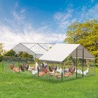 20 X 10 Ft Large Metal Chicken Coop  Walk-in Poultry Cage Chicken Hen Run House