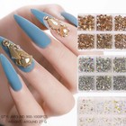 1box Mixed Size Glass Nail Art Rhinestones Flatback Ab Crystal 3d Gems Manicur 