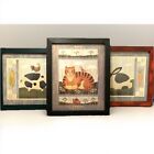 Mary Peckingham Folk Art Framed Prints Country Cat Bunny Pig Farm Set Of 3 Retro